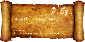 Pengő Szergiusz névjegykártya